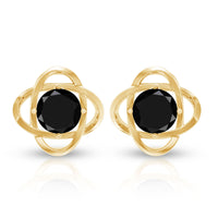 Certified Lab Grown Black Diamond Stud Earrings With Screw Back