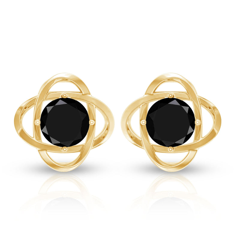 Certified lab-grown black diamond stud earrings with screw backs by Rosec Jewels, showcasing sleek, elegant jewelry design.