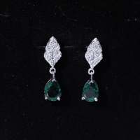 Certified 2 Carat Lab Grown Emerald Designer Earrings with Certificate