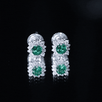 Half Carat Lab Grown Emerald Stud Earrings with Certificate