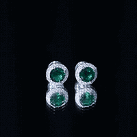 Certified 1.6 Carat Lab Created Emerald and Moissanite Halo Stud Earrings
