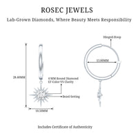 Certified Lab Grown Diamond Sunburst Hoop Earrings