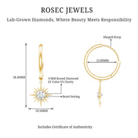 Certified Lab Grown Diamond Sunburst Hoop Earrings