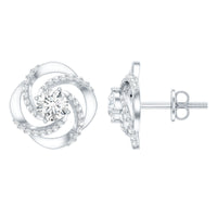 Certified Lab 5 MM Round Diamond Swirl Stud Earrings