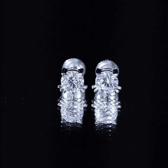 Rosec Jewels certified lab-grown diamond Hello Kitty earrings featuring yellow gemstone accents and playful design.