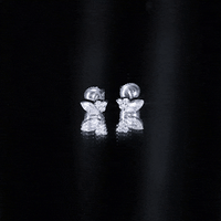 Bezel Set Lab Marquise Diamond Stud Earrings