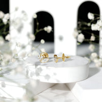 Bezel Set Lab Marquise Diamond Stud Earrings