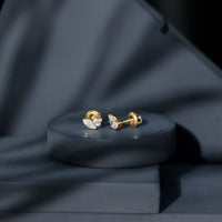 Bezel Set Lab Marquise Diamond Stud Earrings
