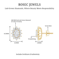 Certified Oval Shaped Lab Grown Diamond Halo Stud Earrings