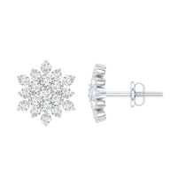 Certified Lab Grown Diamond Flower Statement Earrings