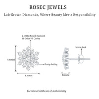 Certified Lab Grown Diamond Flower Statement Earrings