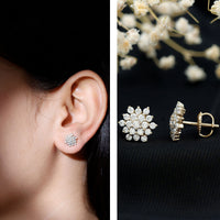Certified Lab Grown Diamond Flower Statement Earrings