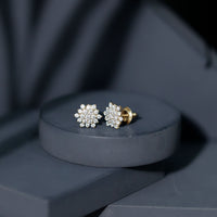 Certified Lab Grown Diamond Flower Statement Earrings