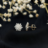 Certified Lab Grown Diamond Flower Statement Earrings