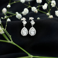 Lab 5X7MM Pear Shaped Diamond Bridal Drop Earrings