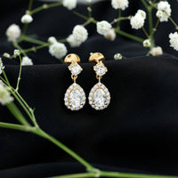 Lab 5X7MM Pear Shaped Diamond Bridal Drop Earrings