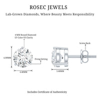 Certified Lab Grown Diamond Solitaire Earrings