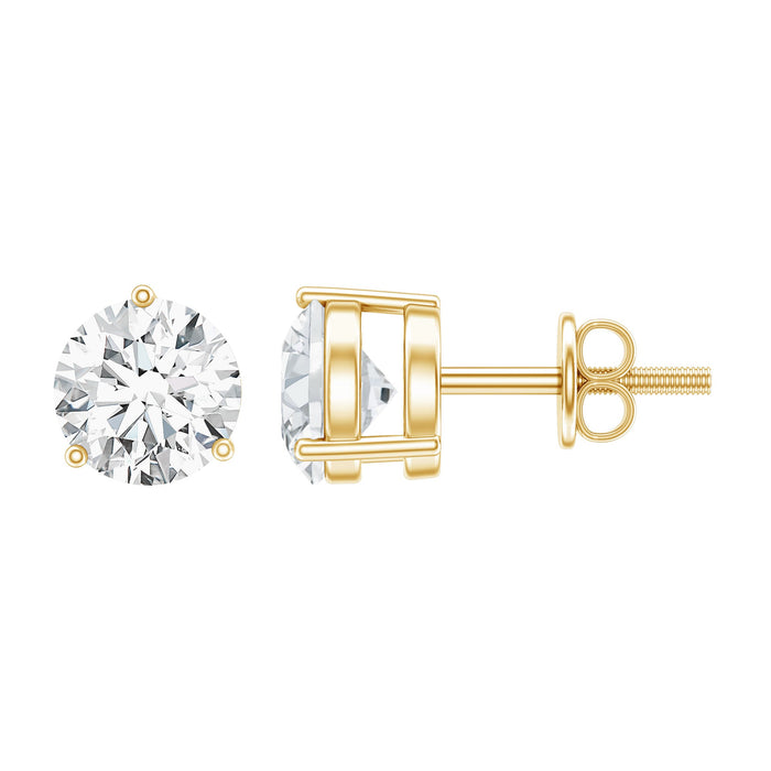 Rosec Jewels certified lab-grown diamond solitaire earrings, showcasing sparkling diamond studs on elegant earrings.