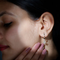 Rosec Jewels diamond star drop hoop earrings featuring sparkling diamond accents and sleek hoop design.