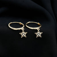 Rosec Jewels diamond star drop hoop earrings with sparkling star and hoop design, elegant jewelry for special occasions.