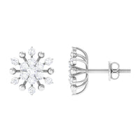 Diamond Cluster Stud Earrings