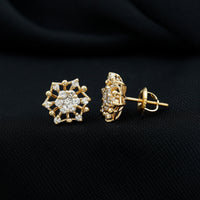 Diamond Cluster Stud Earrings