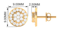 Natural Diamond Round Earrings with Screw Back