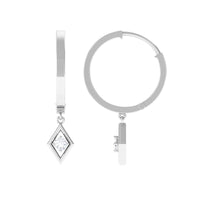 Rosec Jewels minimal diamond drop hoop earrings with certificate, featuring elegant gold hoops with sparkling diamonds.