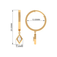 Rosec Jewels minimal diamond drop hoop earrings with certificate, featuring sleek gold hoops and sparkling diamond accents.