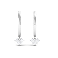 Minimal diamond drop earrings with hinged hoops by Rosec Jewels, featuring sparkling diamonds and sleek gold design.