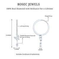 Natural diamond butterfly hoop earrings for women by Rosec Jewels, featuring elegant butterfly-shaped design in sterling silver.