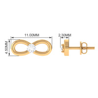 Infinity Stud Earrings for Women with Moissanite