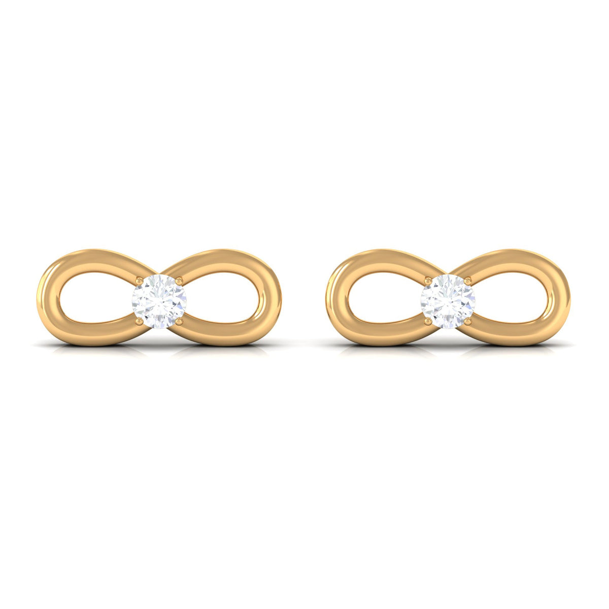 Infinity Stud Earrings for Women with Moissanite