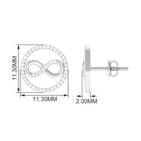1/4 CT Open Circle and Infinity Diamond Stud Earrings