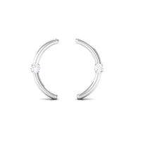 Certified Moissanite Curved Stud Earrings