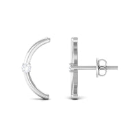 Certified Moissanite Curved Stud Earrings