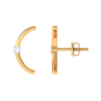 Certified Moissanite Curved Stud Earrings