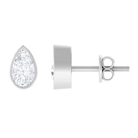 Pear Cut Natural Diamond Solitaire Stud Earrings