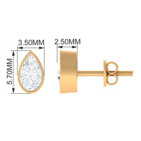 Pear Cut Natural Diamond Solitaire Stud Earrings