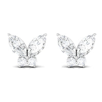 Natural Diamond Butterfly Stud Earrings with Certificate