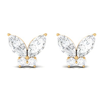 Natural Diamond Butterfly Stud Earrings with Certificate