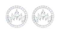 Natural Diamond Big Stud Earrings with Screw Back
