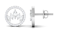 Natural Diamond Big Stud Earrings with Screw Back