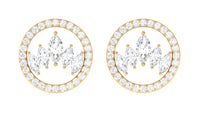 Natural Diamond Big Stud Earrings with Screw Back