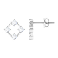 Natural Womens Diamond Stud Earrings with Screw Back