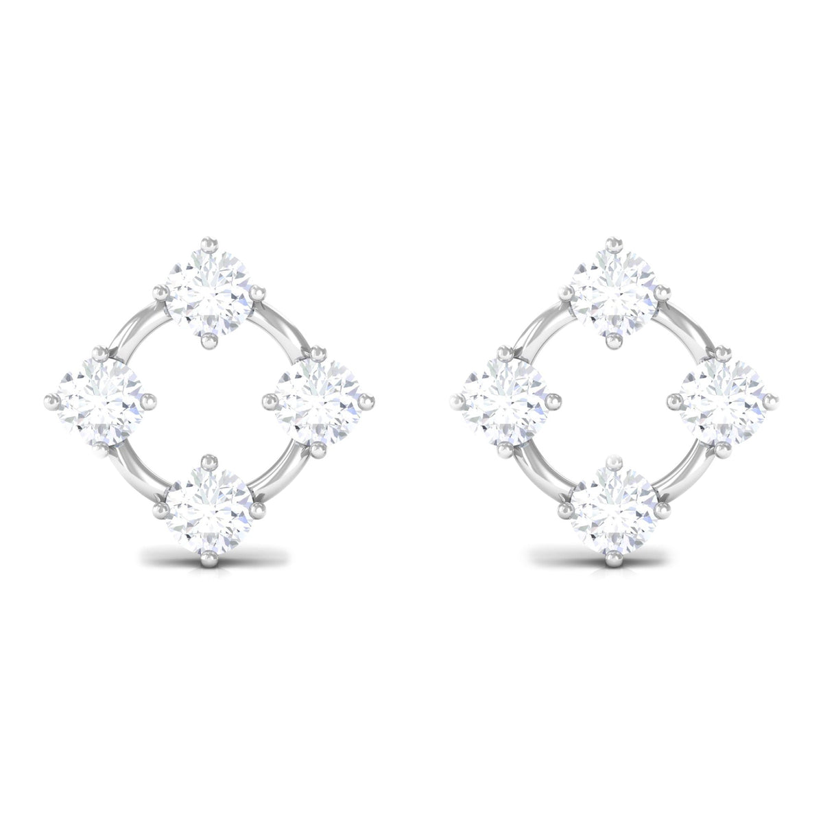 Natural Womens Diamond Stud Earrings with Screw Back
