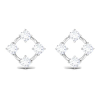 Natural Womens Diamond Stud Earrings with Screw Back