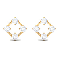 Natural Womens Diamond Stud Earrings with Screw Back