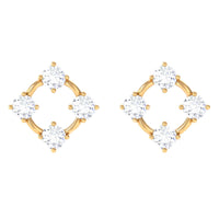 Natural Womens Diamond Stud Earrings with Screw Back