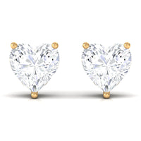 Certified Real Diamond Heart Shaped Earrings with Screw Back